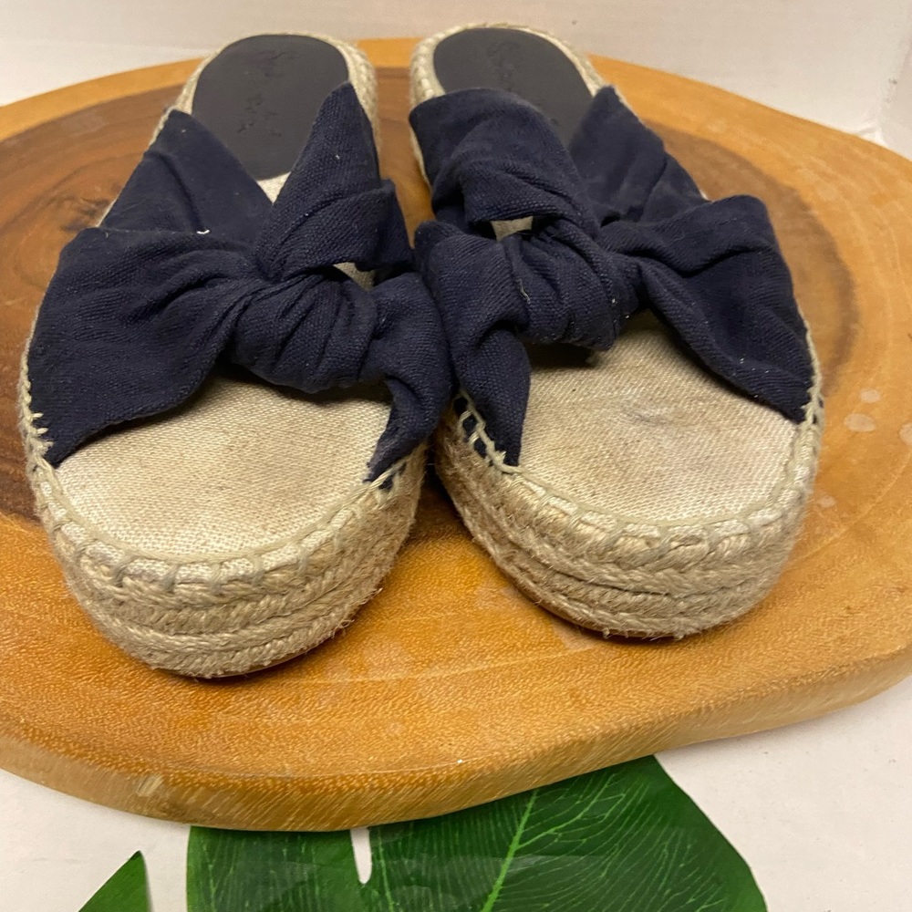 Splendid Burlap Platform Espadrille Slides Sandals - image 4
